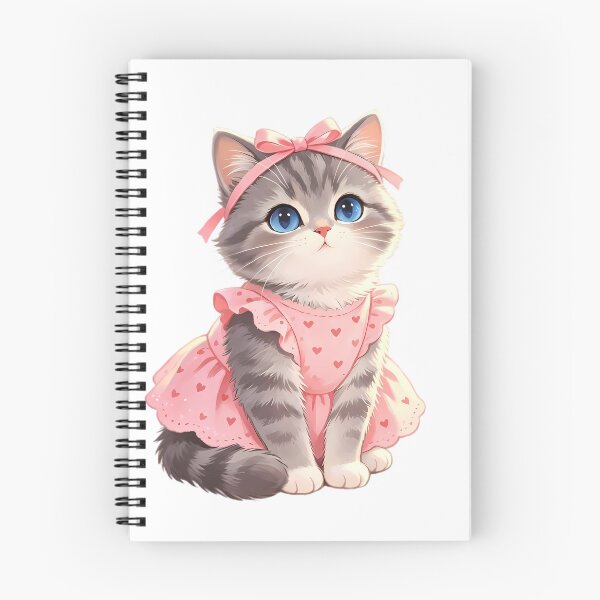 Item preview, Cute Gray Kitten with Blue Eyes — Pink Heart Dress & Bow designed and sold by Bondingbonding.