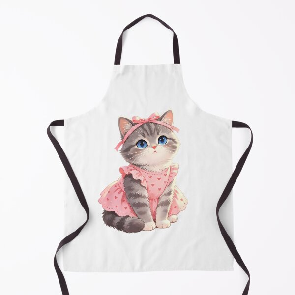 Item preview, Cute Gray Kitten with Blue Eyes — Pink Heart Dress & Bow designed and sold by Bondingbonding.