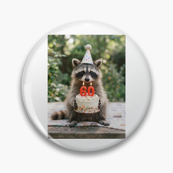 Item preview, Raccoon 60th birthday cute adorable cake party baby kawaii designed and sold by CheeseBlueprint.