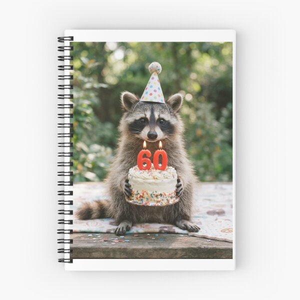 Item preview, Raccoon 60th birthday cute adorable cake party baby kawaii designed and sold by CheeseBlueprint.