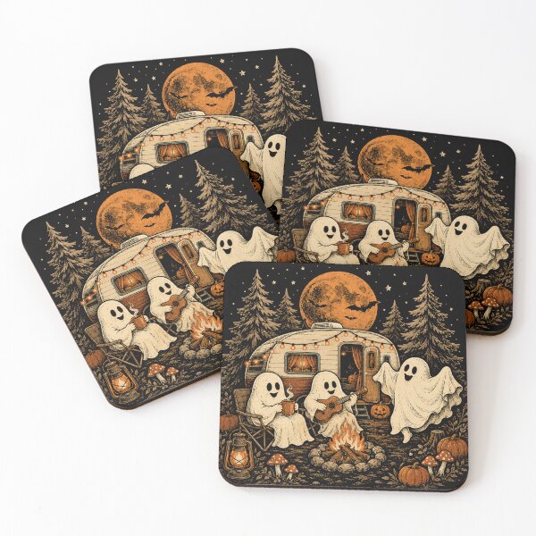 Item preview, Happy Ghost Camping Around Campfire Vintage Halloween designed and sold by will freed18.