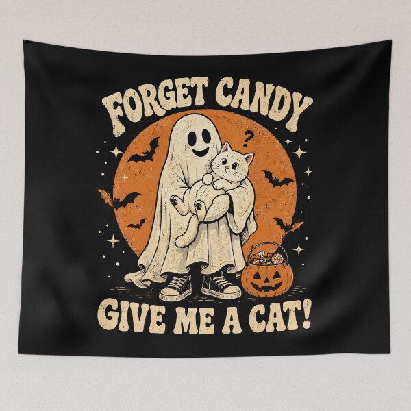 Item preview, Forget Candy Give Me a Cat - Funny Black Cat Ghost Halloween designed and sold by will freed18.