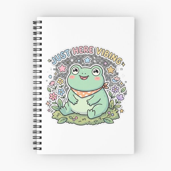 Item preview, Just Here Vibing" Kawaii Pastel Frog designed and sold by Tinydoodlenest .