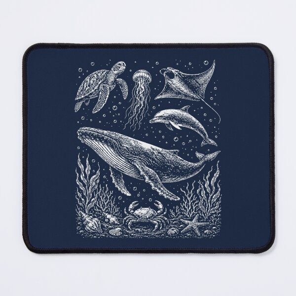 Item preview, Whale Dolphin Turtle Jellyfish Ray Crab Ocean Animals designed and sold by Y-Vibes.