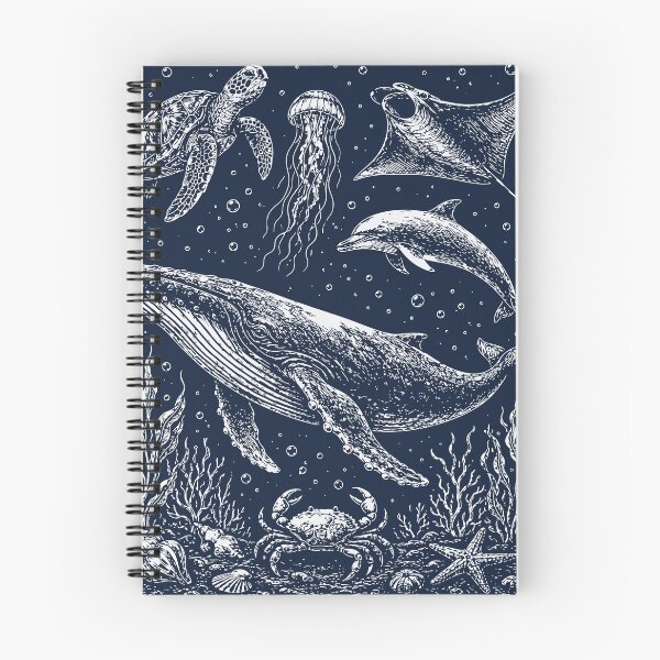 Item preview, Whale Dolphin Turtle Jellyfish Ray Crab Ocean Animals designed and sold by Y-Vibes.