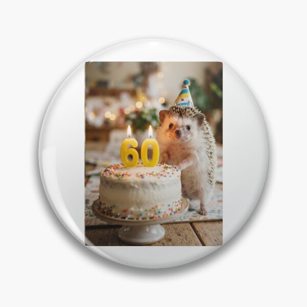 Item preview, Hedgehog 60th birthday cute adorable cake party baby kawaii designed and sold by CheeseBlueprint.