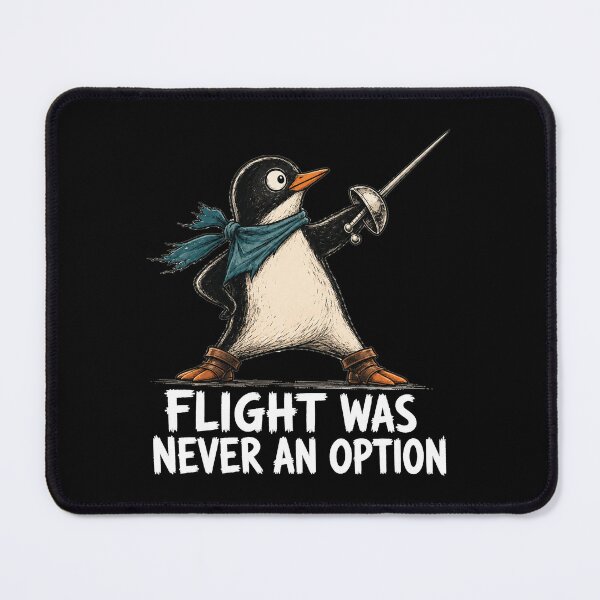 Item preview, Flight Was Never An Option Funny Penguin Sarcastic Dark Humor Animal Funny Bird designed and sold by modoodles357.