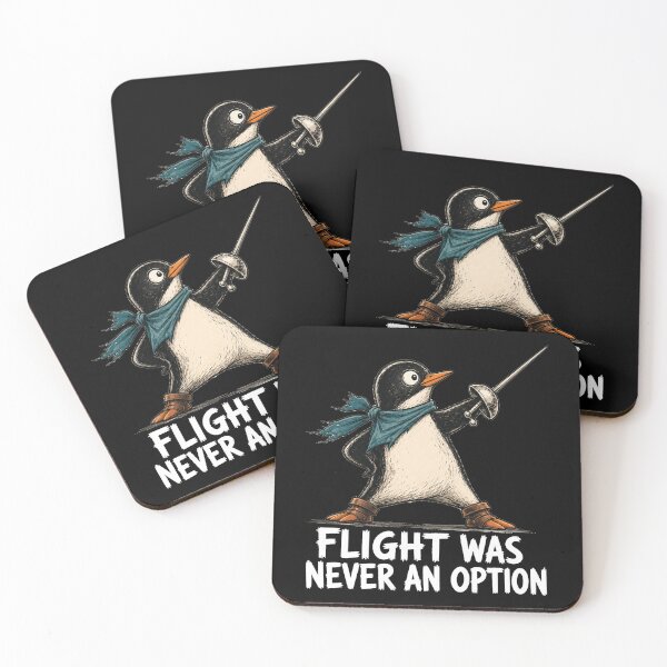 Item preview, Flight Was Never An Option Funny Penguin Sarcastic Dark Humor Animal Funny Bird designed and sold by modoodles357.
