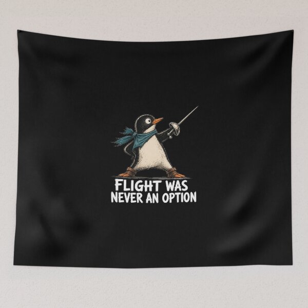 Item preview, Flight Was Never An Option Funny Penguin Sarcastic Dark Humor Animal Funny Bird designed and sold by modoodles357.
