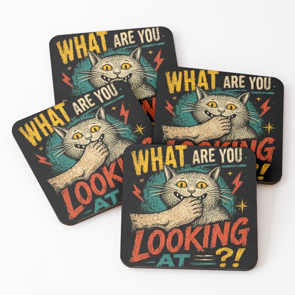 Item preview, What Are You Looking At?! Sarcastic Cat Feline Humor designed and sold by SkeletonsDanger.