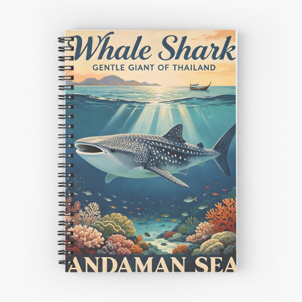 Item preview, Whale Shark - Andaman Coral Paradise – Vintage Marine Poster designed and sold by Spirit of Siam.