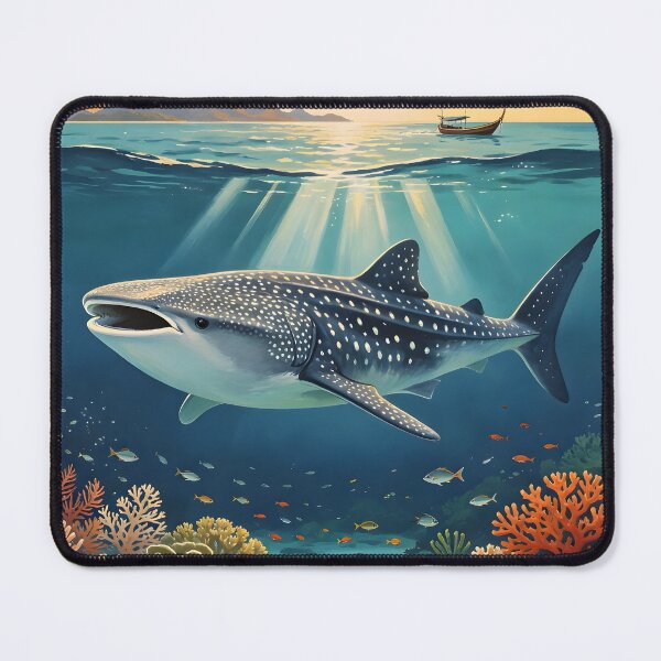 Item preview, Whale Shark - Andaman Coral Paradise – Vintage Marine Poster designed and sold by Spirit of Siam.