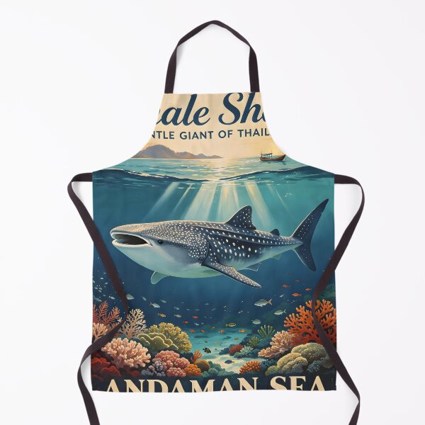 Item preview, Whale Shark - Andaman Coral Paradise – Vintage Marine Poster designed and sold by Spirit of Siam.