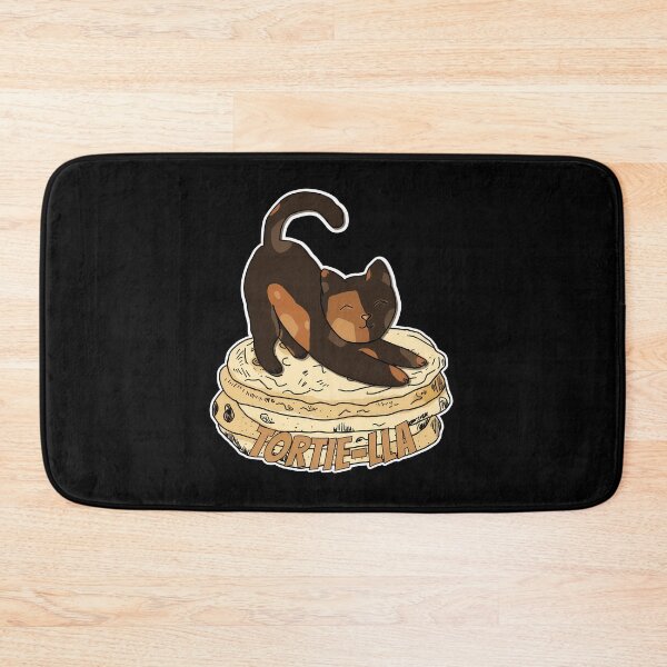 Item preview, Tortie Cat Stretching on Tortilla Pun designed and sold by Dmo3HarkoArt.