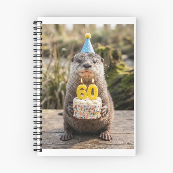 Item preview, Otter 60th birthday cute adorable cake party baby kawaii designed and sold by CheeseBlueprint.