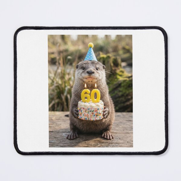 Item preview, Otter 60th birthday cute adorable cake party baby kawaii designed and sold by CheeseBlueprint.