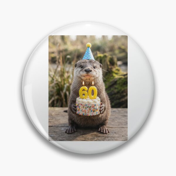 Item preview, Otter 60th birthday cute adorable cake party baby kawaii designed and sold by CheeseBlueprint.