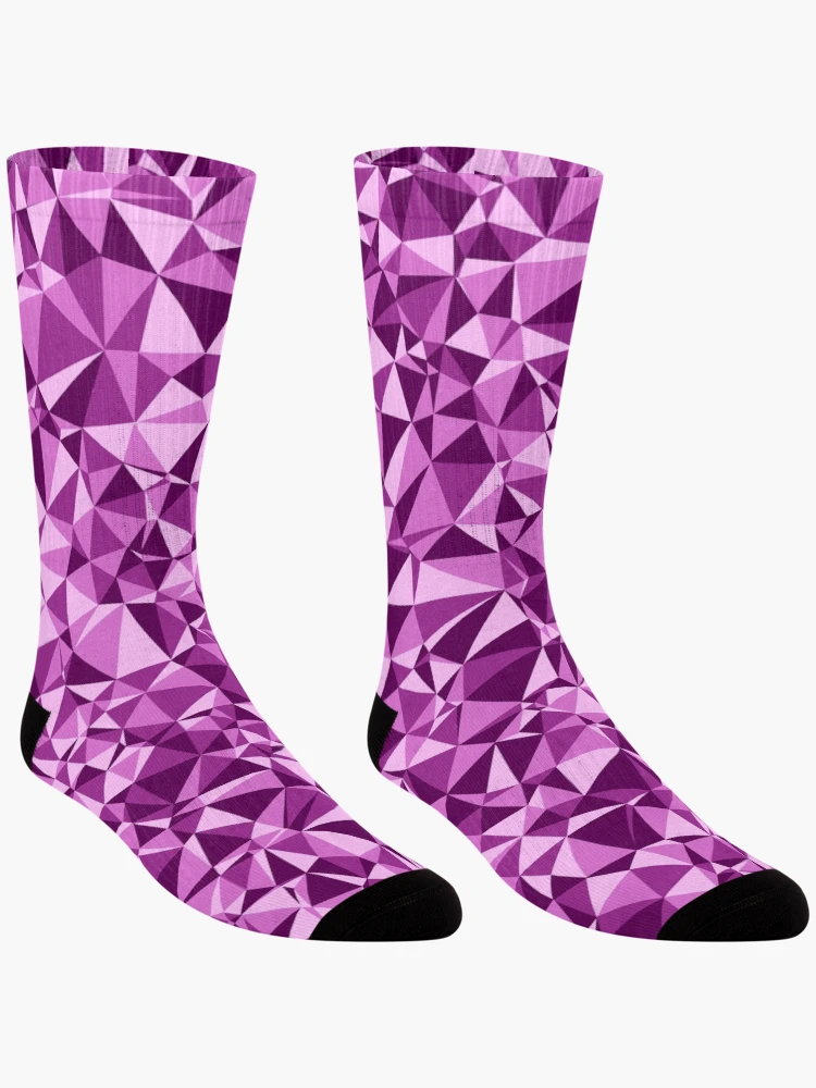 Thumbnail 3 of 5, Socks, Pink Triangular Mosaic Pattern Design designed and sold by DymondDesigns.