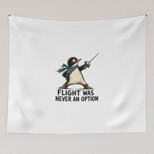 Item preview, Flight Was Never An Option Funny Penguin Sarcastic Dark Humor Animal Funny Bird 2 designed and sold by modoodles357.