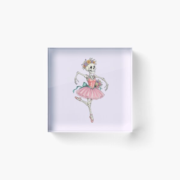 Item preview, Funny Skeleton Ballerina with Flowers – Dancing Bones designed and sold by SweetLilith.