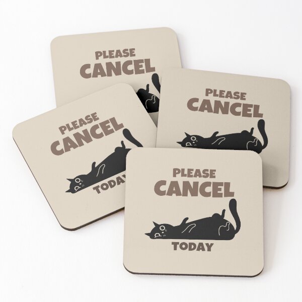 Item preview, Lazy Cat Retro Minimalist Design - Please Cancel Today Funny  designed and sold by No Excuses Supply.