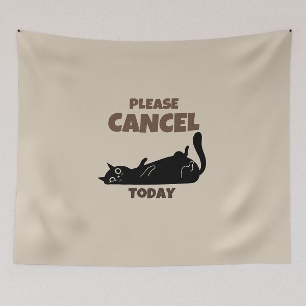 Item preview, Lazy Cat Retro Minimalist Design - Please Cancel Today Funny  designed and sold by No Excuses Supply.