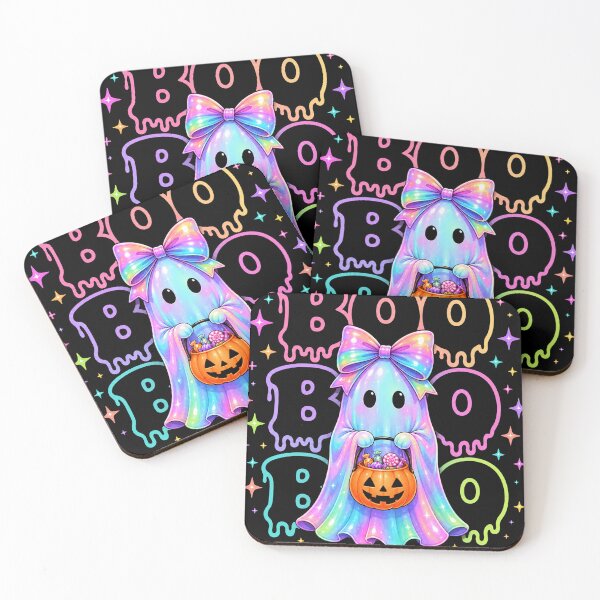 Item preview, Colorful Boo Ghost with Bow Cute Halloween Trick or Treat designed and sold by will freed18.