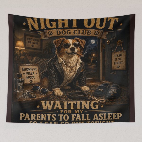 Item preview, Night Out Dog Club Funny Sneaky Dog designed and sold by shopevermint.