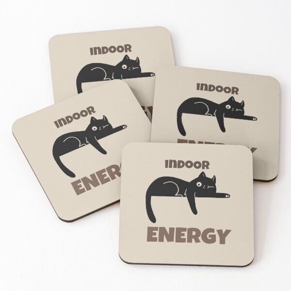 Item preview, Lazy Black Cat Retro Minimalist Design - Indoor Energy  designed and sold by No Excuses Supply.