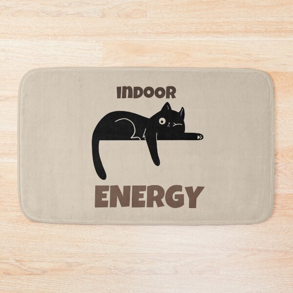 Item preview, Lazy Black Cat Retro Minimalist Design - Indoor Energy  designed and sold by No Excuses Supply.