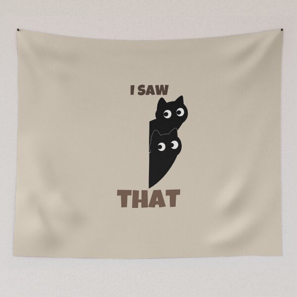 Item preview, Funny Black Cat Retro Minimalist Design - I Saw That  designed and sold by No Excuses Supply.