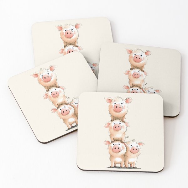Item preview, NOSEY PIG ' Pinky Pigs! ' By Shirley MacArthur designed and sold by Shirley MacArthur Art.