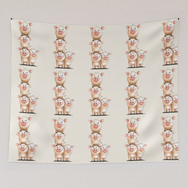 Item preview, NOSEY PIG ' Pinky Pigs! ' By Shirley MacArthur designed and sold by Shirley MacArthur Art.