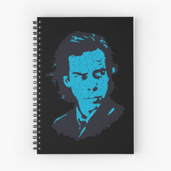 Item preview, Nick Cave Post Punk Gothic Noir Cyan Distressed Halftone Portrait designed and sold by surmind.