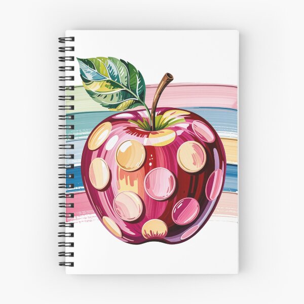 Item preview, Colorful Painted Apple in Polka Dots – Pop Art & Painterly Illustration Description designed and sold by NeonSketch Lab.