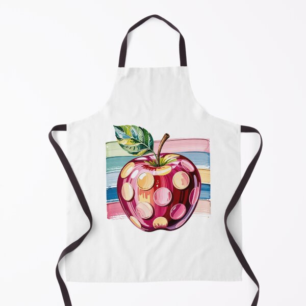 Item preview, Colorful Painted Apple in Polka Dots – Pop Art & Painterly Illustration Description designed and sold by NeonSketch Lab.