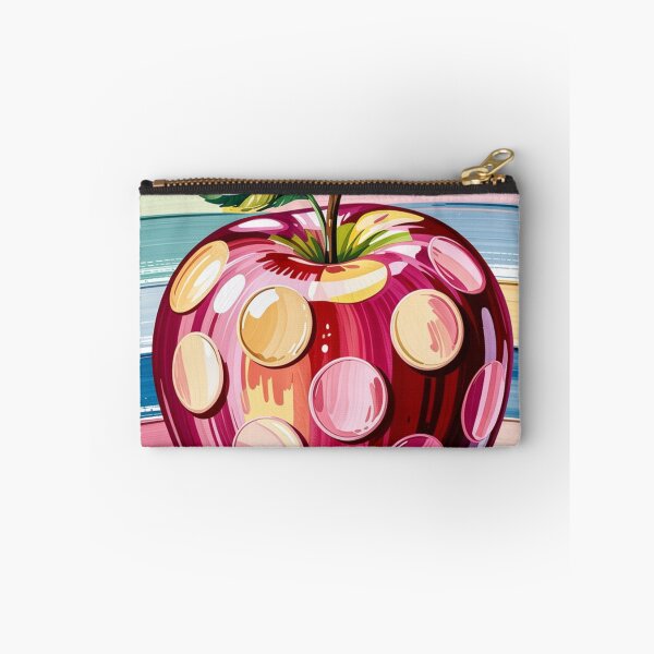Item preview, Colorful Painted Apple in Polka Dots – Pop Art & Painterly Illustration Description designed and sold by NeonSketch Lab.