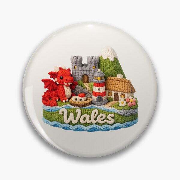 Item preview, Cute Knitted Wales Landmark | Handmade Yarn Knit Travel Souvenir designed and sold by Moons Studio.
