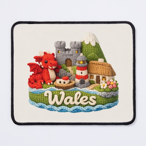 Item preview, Cute Knitted Wales Landmark | Handmade Yarn Knit Travel Souvenir designed and sold by Moons Studio.