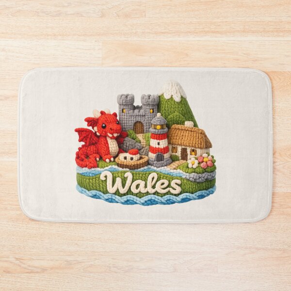 Item preview, Cute Knitted Wales Landmark | Handmade Yarn Knit Travel Souvenir designed and sold by Moons Studio.