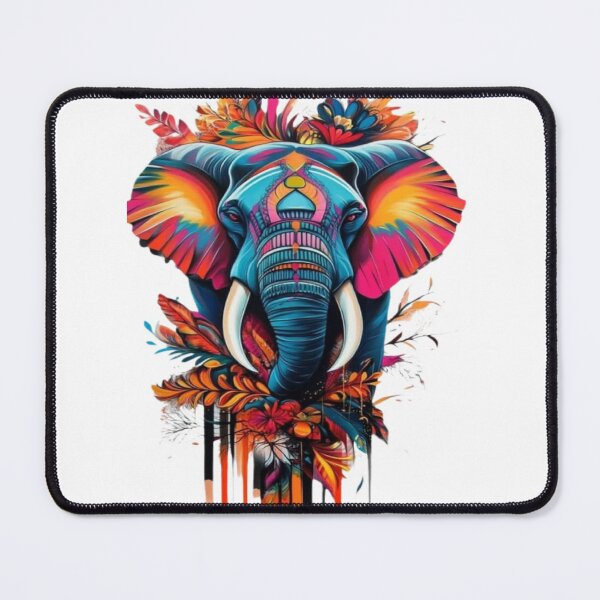 Item preview, Vibrant Psychedelic Elephant - Colorful Boho Pop Art designed and sold by Noah-Gallery.