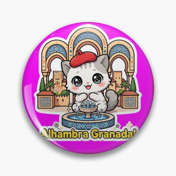 Item preview, Alhambra Granada Cat Sticker - Cute Kawaii Kitten at Alhambra Palace Spain designed and sold by MAISON SYLVIE.