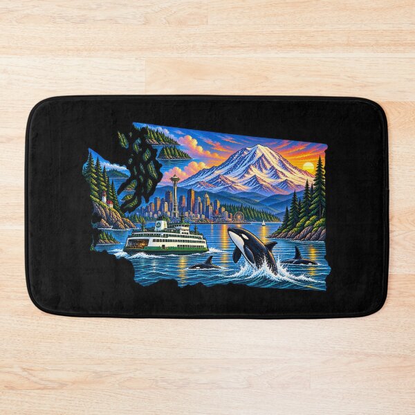 Item preview, Washington State PNW – Mount Rainier Ferry Orca Seattle designed and sold by getpressedshirt.