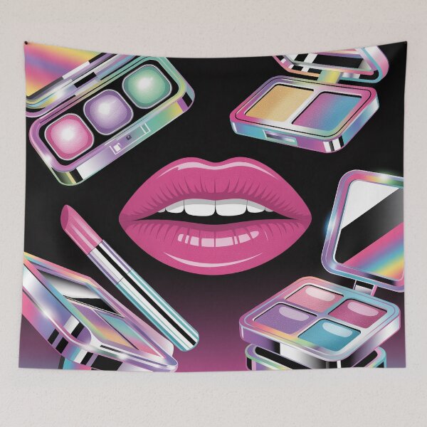 Item preview, Belleza futurista, tecnología, ciberglamour Y2K: maquillaje holográfico y estética de labios brillantes. designed and sold by Tamas Das.