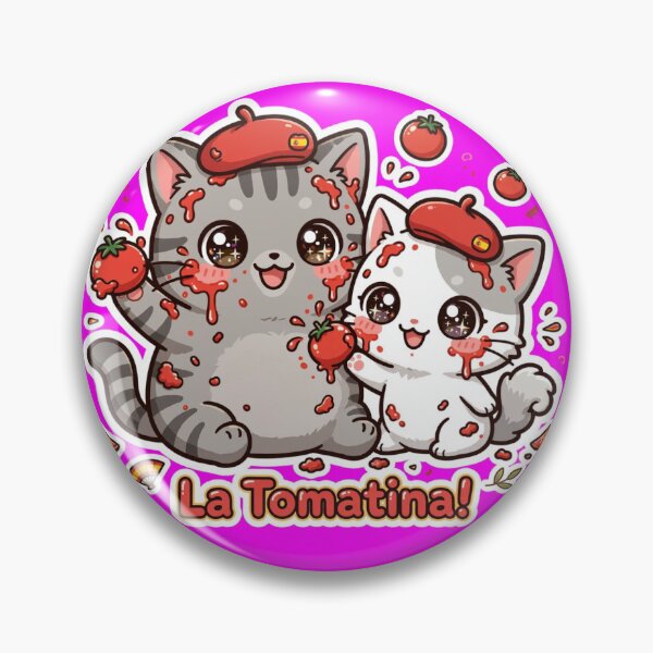 Item preview, La Tomatina Cats Sticker - Cute Kawaii Junior and Freda Tomato Fight Spain designed and sold by MAISON SYLVIE.
