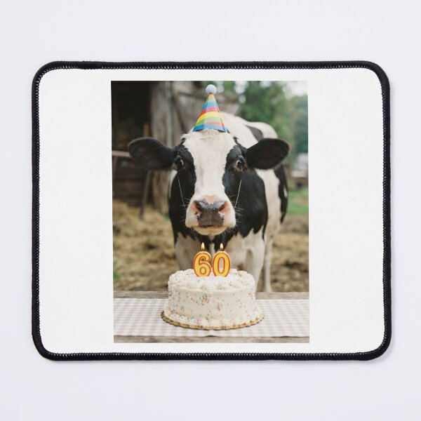 Item preview, Cow 60th birthday cute adorable cake party baby kawaii designed and sold by CheeseBlueprint.