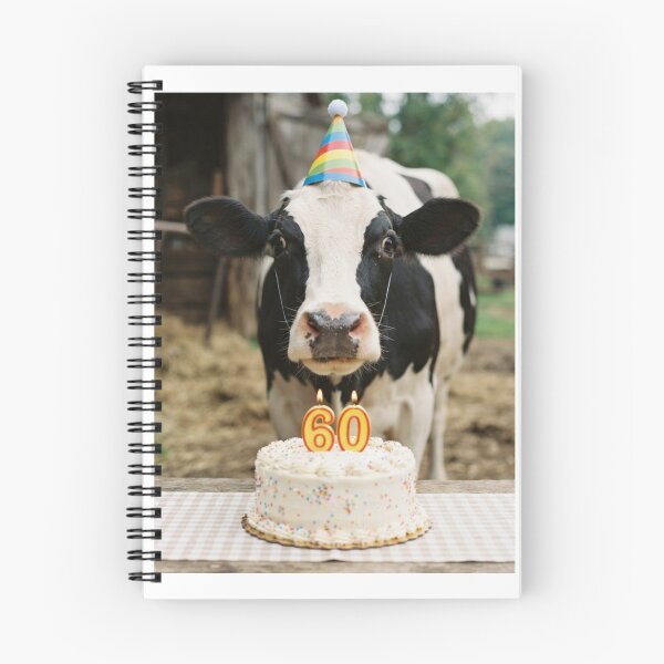 Item preview, Cow 60th birthday cute adorable cake party baby kawaii designed and sold by CheeseBlueprint.