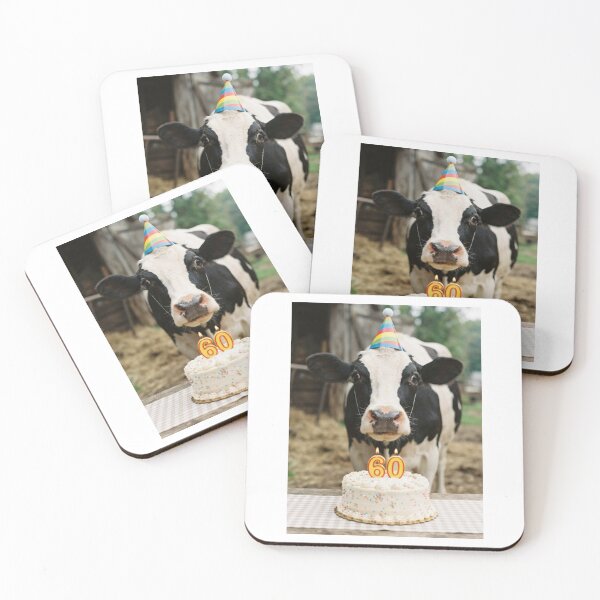 Item preview, Cow 60th birthday cute adorable cake party baby kawaii designed and sold by CheeseBlueprint.