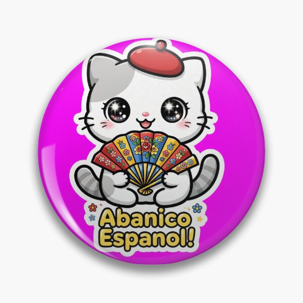 Item preview, Abanico Espanol Cat Sticker - Cute Kawaii Kitten with Spanish Fan Flamenco designed and sold by MAISON SYLVIE.