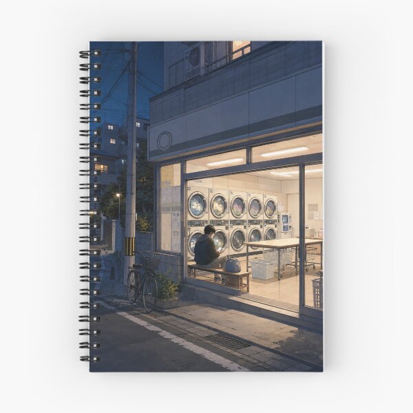 Item preview, Laundromat Light – A Quiet Night in the City designed and sold by SEIMEI2025.